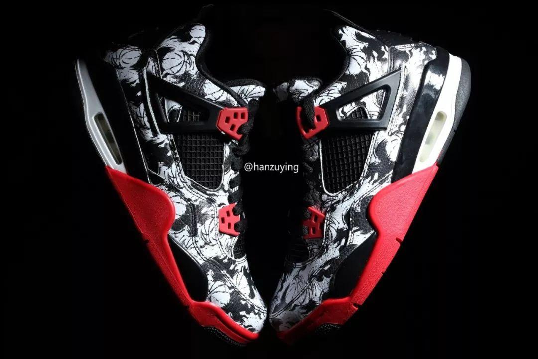 Unique Jordan Logo - Air Jordan 4 Print White Black Red BV7451 003 Release Date