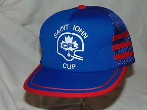 Red and Blue CFL Logo - Vintage: CFL Saint John Cup Football Blue & Red Snap-back Hat Cap ...