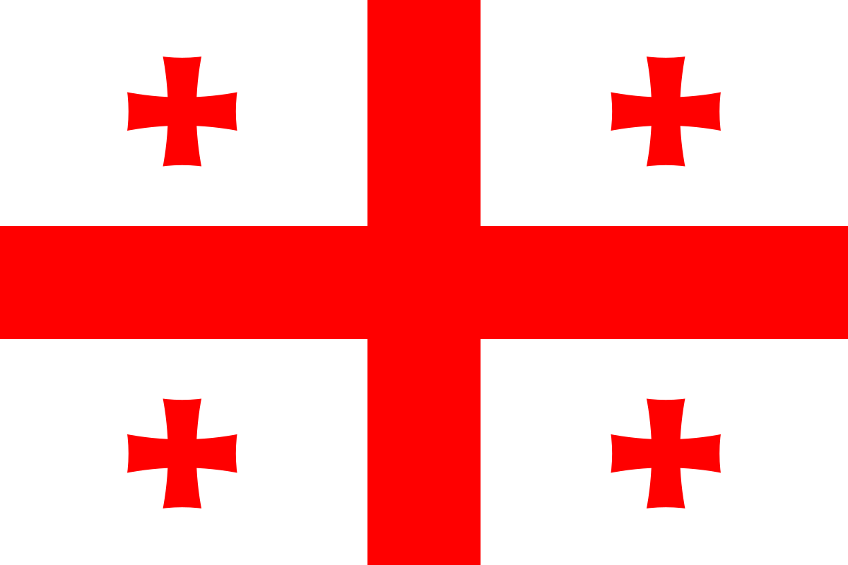 White Flag On a Red Cross Logo - Flag of Georgia (country)