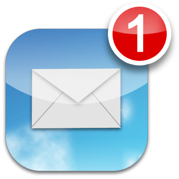 Email App Logo - Swift Red Dot on iPhone App Icon
