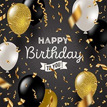 Gold Black and White Logo - Amazon.com : CSFOTO 8x8ft Background for Happy Birthday to You