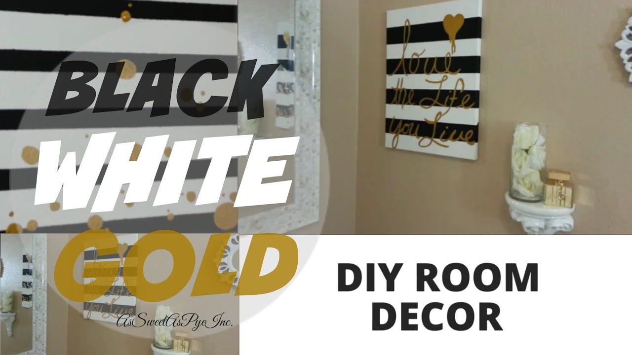 Gold Black and White Logo - DIY Room Decor! (Black, White, & Gold) - YouTube