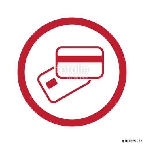 Red Payments Logo - Flat red Credit Card Payment icon in circle on white