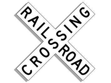RR Crossing Logo - Amazon.com: MAGNET Black and White X Shaped RAILROAD CROSSING Magnet ...