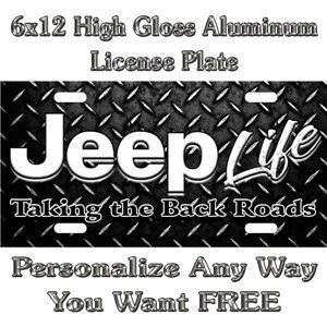 Diamond Sign for Life Logo - jeep logo Diamond Plate Life Sign Custom Monogram License Plate Car