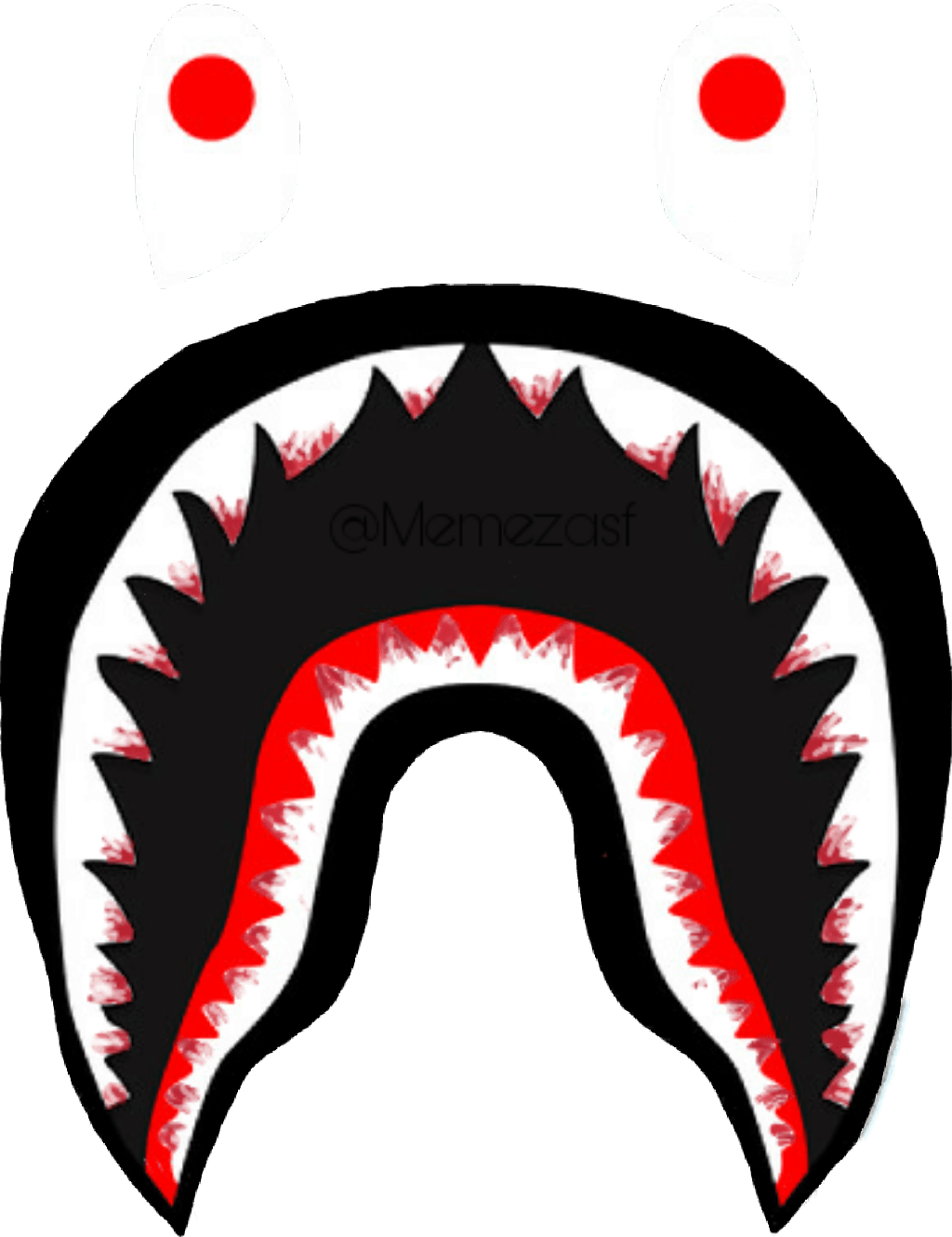 Supreme BAPE Shark Logo - bloody bape logo teeth shark supreme bathingape memezas...
