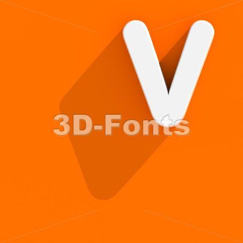 V and L Capital Logo - web design 3d font L | Capital character on orange background