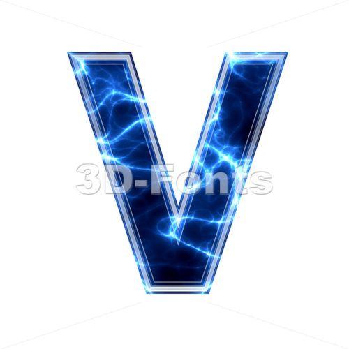 V and L Capital Logo - lightning 3D font L. Capital character on white background