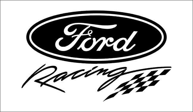 Black and White Ford Racing Logo - Ford Racing Large (St1)