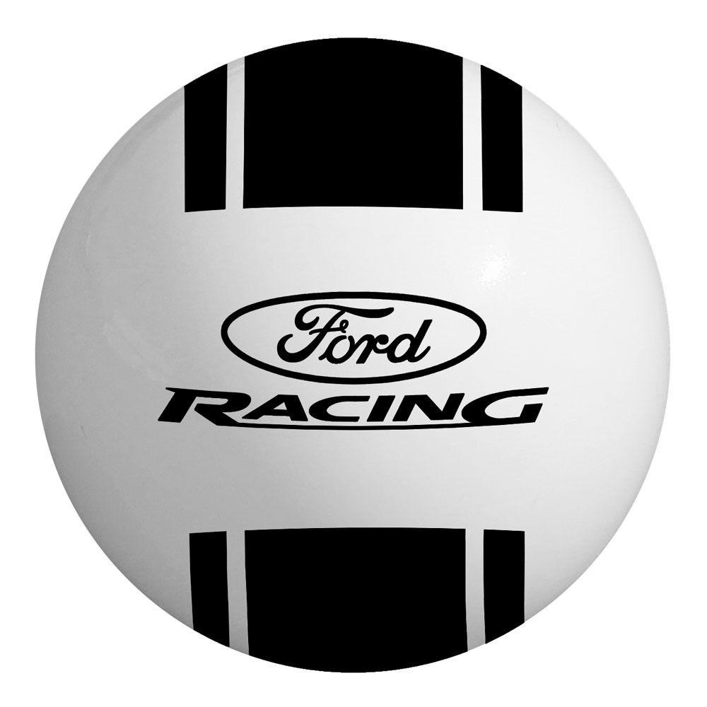 Black and White Ford Racing Logo - Mustang Shift Knob Rally II White/Black Ford Racing Logo 83-04