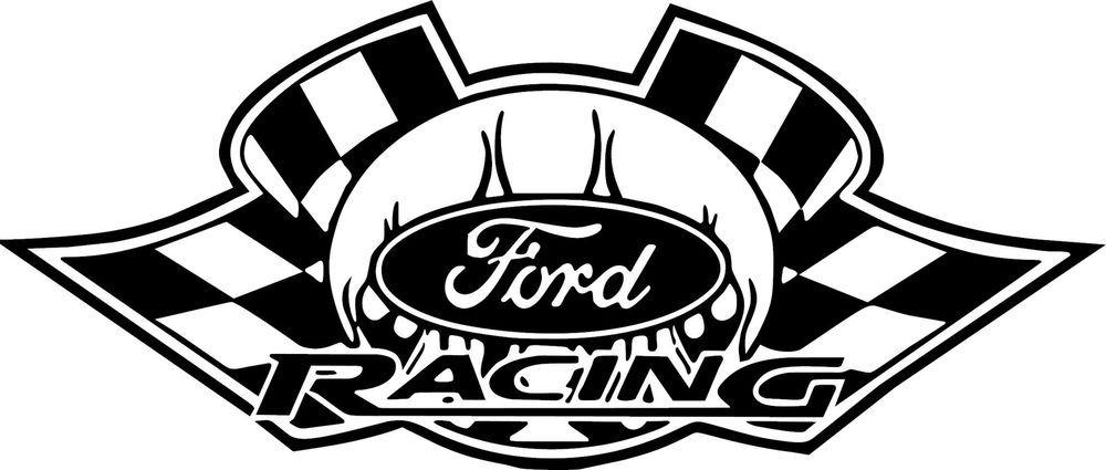 Black and White Ford Racing Logo - FORD RACING STICKERS Funny Car Window Ford Vinyl Sponsor Decals