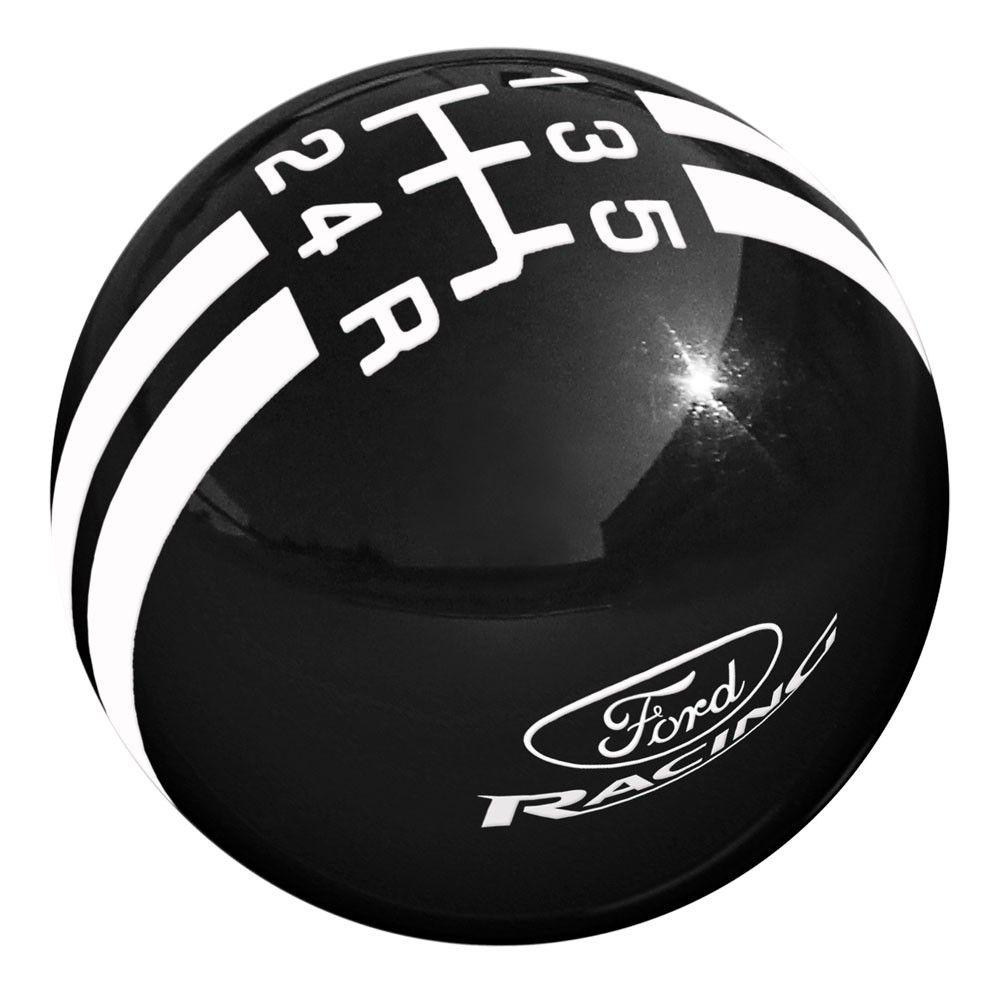 Black and White Ford Racing Logo - Mustang Shift Knob Rally Pattern Ford Racing 5-Spd V6/GT 05-10