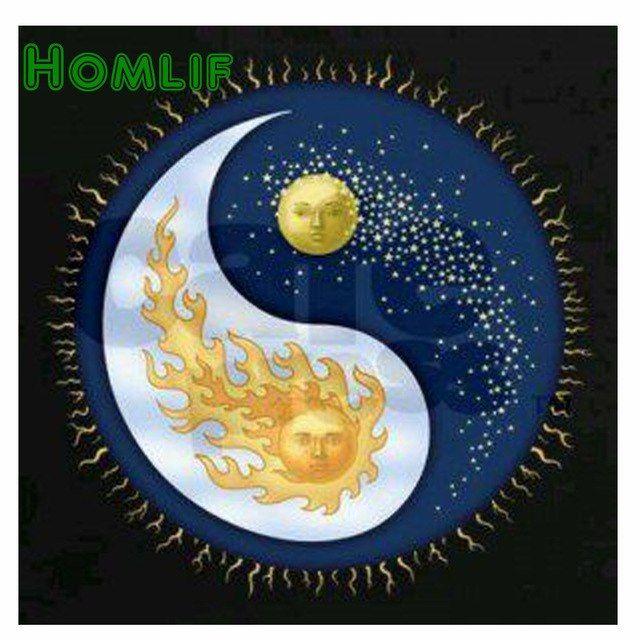 Sun Diamond Logo - HOMLF DIY diamond painting cross stitch moon and sun diamond ...