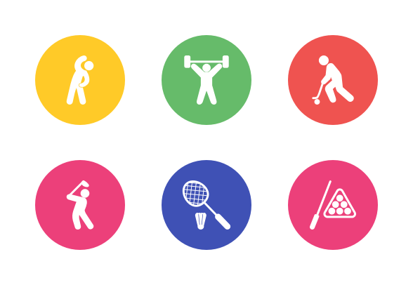Multicolor Circle Logo - Sports White (with Multicolor Circle Background) icons