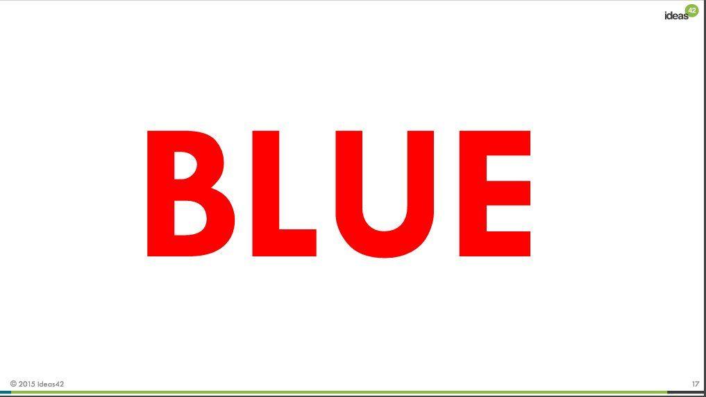 Blue and Red Word Logo - ideas42 are red, violets are blue, the word blue