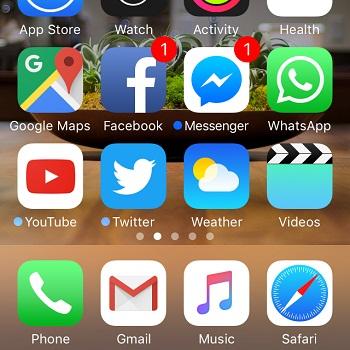 iPhone App Logo - Blue Dot Next To App Icon Name On iPhone Home Screen