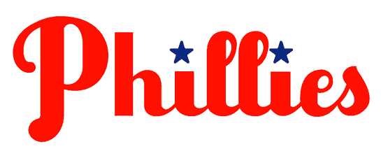 Blue and Red Word Logo - Philadelphia Phillies Wordmark Logo (1950) - Phillies scripted in ...