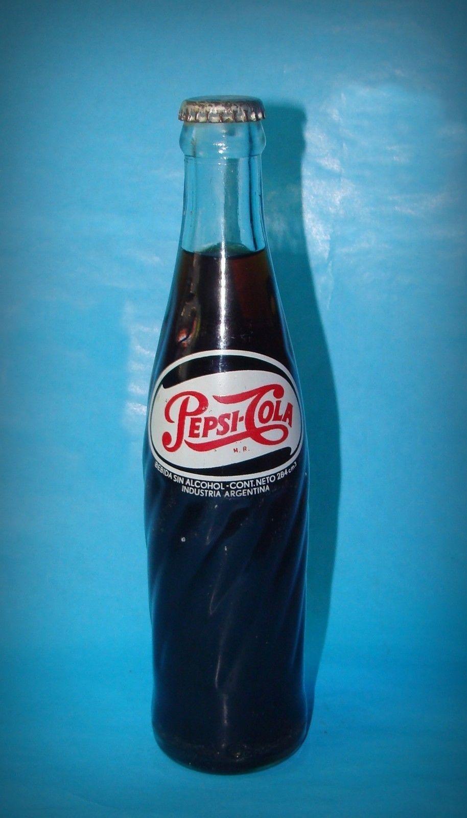 Vintage Pepsi Glass Logo - Vintage Pepsi Cola Bottle 2 Logos Argentina 1970 Emtpty with ...