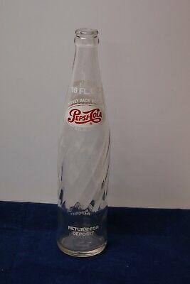 Vintage Pepsi Glass Logo - VINTAGE PEPSI COLA Glass Bottle 16oz Swirl Painted Old Logo One Pint
