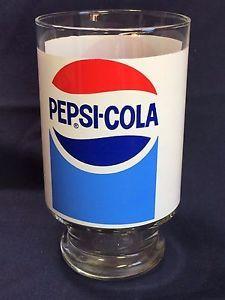 Vintage Pepsi Glass Logo - Vintage Large 30 Oz. 70's Pepsi Cola Logo Glass
