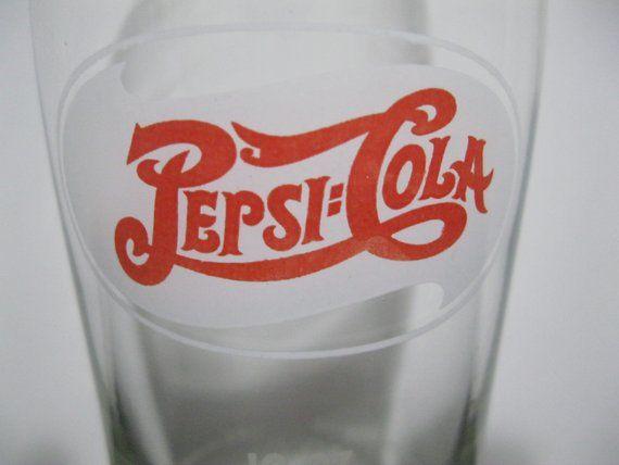 Vintage Pepsi Glass Logo - Vintage Pepsi Cola Double Dot Soda Fountain Glass Retro | Etsy