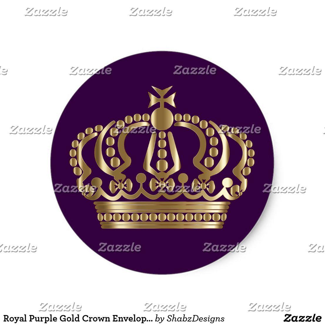 Purple and Gold Crown Logo - Royal Purple Gold Crown Envelope Seal | { Wedding Invitations ...