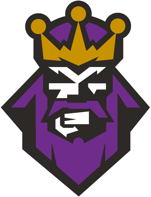 Purple and Gold Crown Logo - Los Angeles Kings Alternate Logo (1996) - A king with a purple beard ...