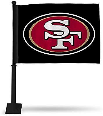 NFL 49ers Logo - Amazon.com : Rico NFL 49ers Logo On Black Background Car Flag, 8 x 1 ...