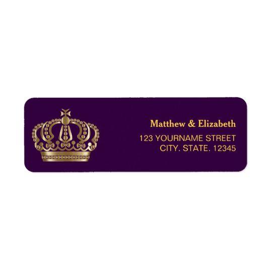 Purple and Gold Crown Logo - Royal Purple Gold Crown Wedding | Zazzle.co.uk
