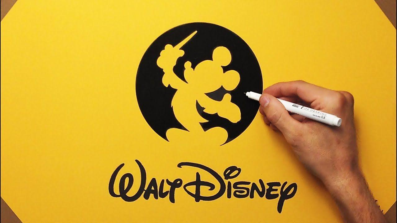 Walt Disney Records Logo - How To Draw Walt Disney Records Logo On Yellow Paper
