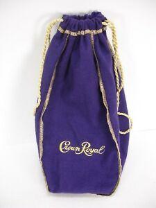 Purple and Gold Crown Logo - CROWN ROYAL PURPLE FELT BAG WITH GOLD DRAWSTRING STITCHED ...