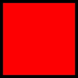 Square Black with Red Rectangle Logo - code golf of Piet Mondrian Composition