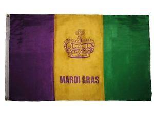 Purple and Gold Crown Logo - New Orleans Mardi Gras Crown Purple Gold Green Super Poly 3x5 Flag ...