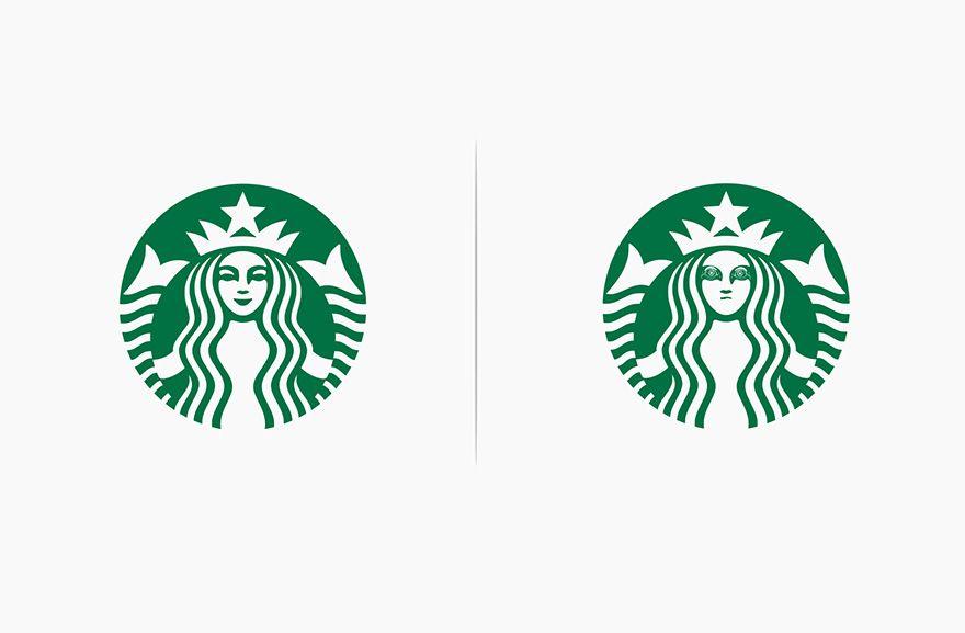 Tiny Starbucks Logo - 10 Famous Logos Affected By Their Products | Bored Panda