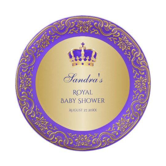 Purple and Gold Crown Logo - Little Prince Royal Purple Gold Crown Paper Plate | Zazzle.com