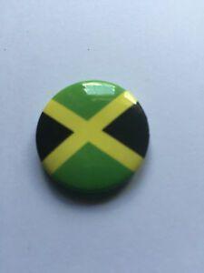 Black with Green Circle Logo - JAMAICA FLAG BADGE BLACK GOLD GREEN CIRCLE DIAMETER 1