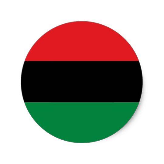 Black with Green Circle Logo - Red Black and Green Pan-African UNIA flag Classic Round Sticker ...