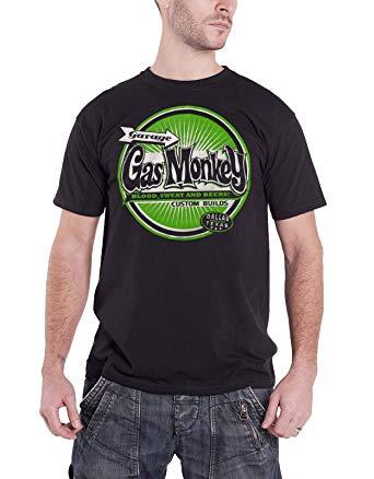 Black with Green Circle Logo - Gas Monkey Garage T Shirt Green Circle Logo Custom Builds Official