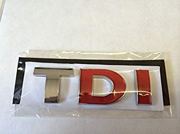 VW TDI Logo - Vw TDI Trunk Emblem Badge - Chrome/red Decoration Car by Emblem ...