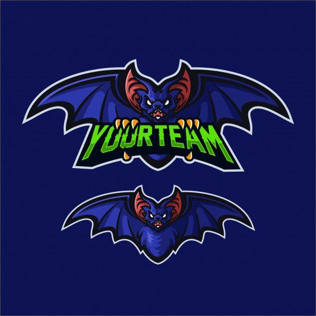 The Birds On Bat Logo - Bat esport gaming mascot logo template Vector