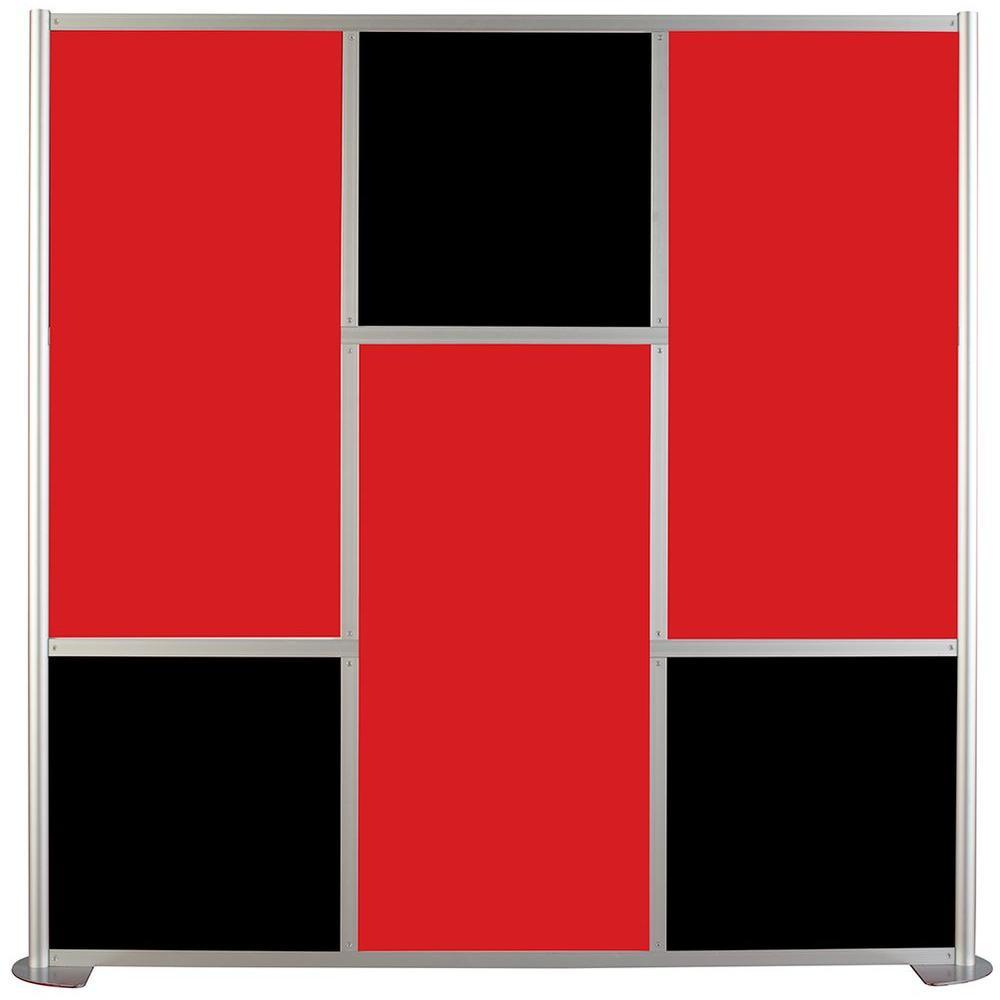 Square Black with Red Rectangle Logo - Contractors Wardrobe 75-5/8 in. x 75-3/8 in. uDivide Red and Black 6 ...