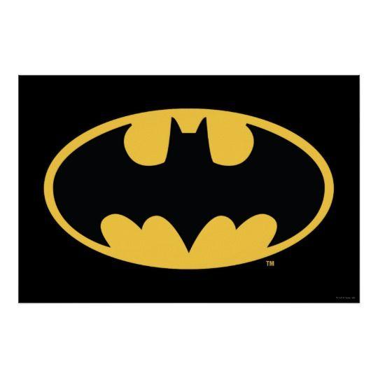 Yellow Oval Logo - Batman Symbol | Oval Logo Poster | Zazzle.co.uk