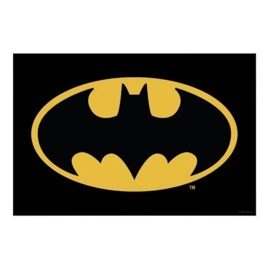 Yellow Oval Logo - Batman Symbol | Oval Logo Poster | Zazzle.co.uk