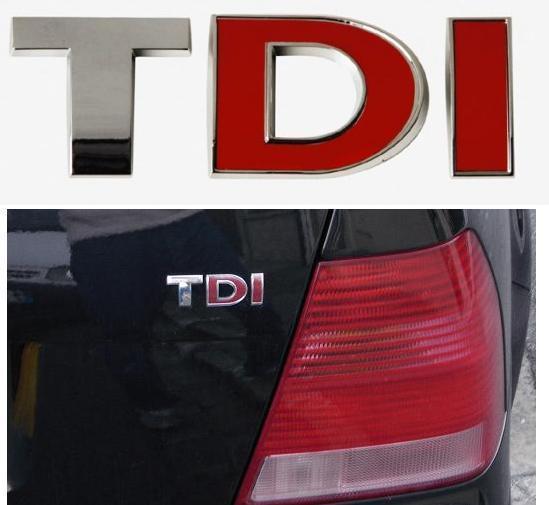 VW TDI Logo - GOLF 3 4 5 LOGO TDI ROUGE