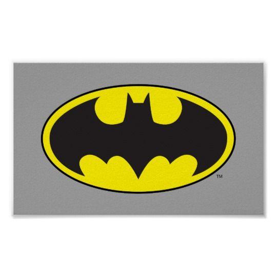 Yellow Oval Logo - Batman Symbol | Bat Oval Logo Poster | Zazzle.co.uk