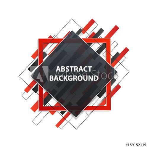 Square Black with Red Rectangle Logo - Abstract banner with polygonal rectangles and square frame concept ...