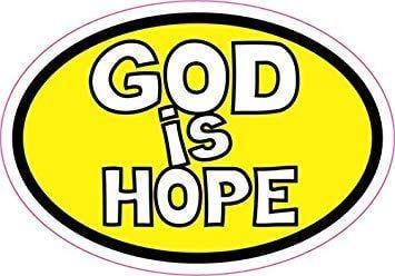 Yellow Oval Logo - 3in x 2in Yellow Oval God is Hope Sticker Vinyl Stickers Car Bumper ...