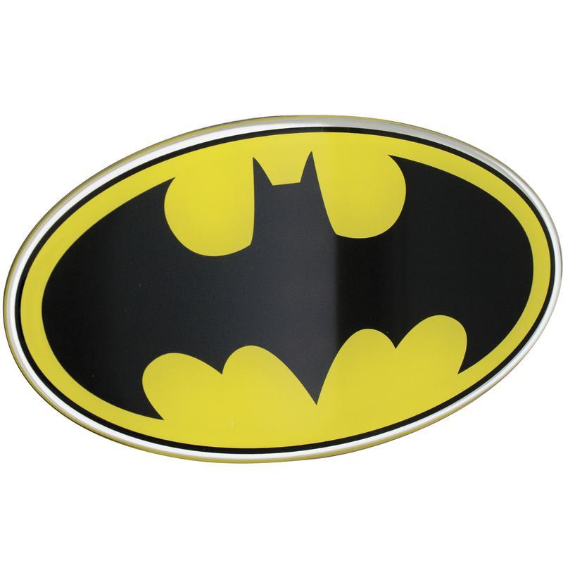 Yellow Oval Logo - Fan Emblems Batman Logo Car Decal, DC Comics Domed Black Yellow Chrome