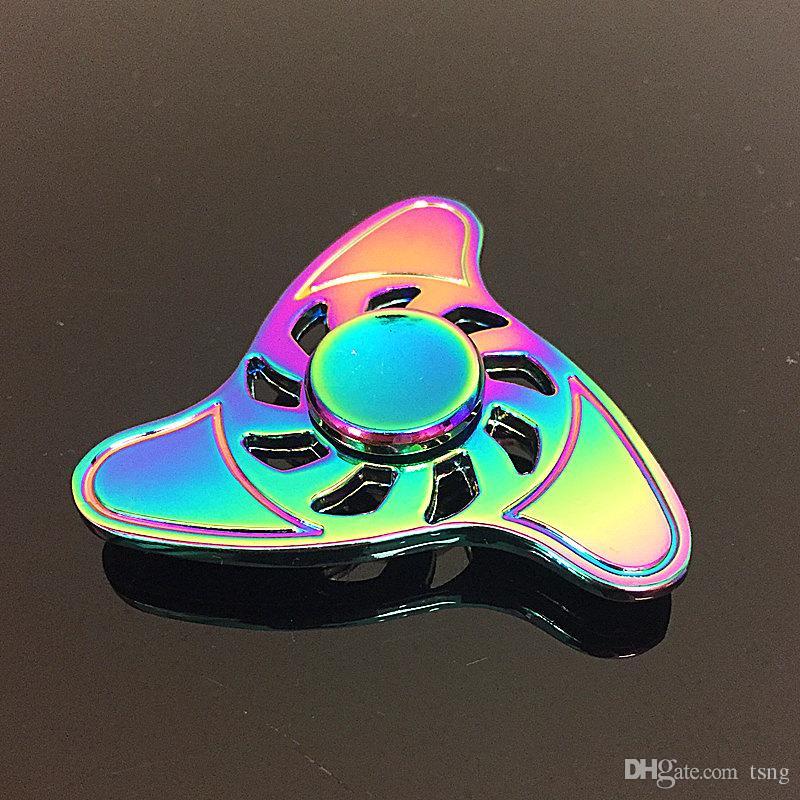 Fire Rainbow Colored Logo - 2017 EDC Fidget Spinner Hand Three Leaf Fire Wheel Toys Rainbow ...