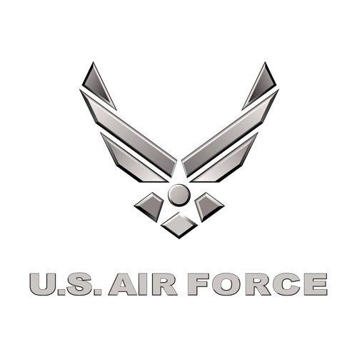 Silver Air Force Logo - Air Force Logo – Silver 3D, with text » Background Check All